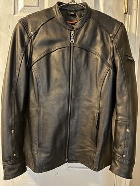 Classic Black Leather Motorcycle Jacket - Women's
